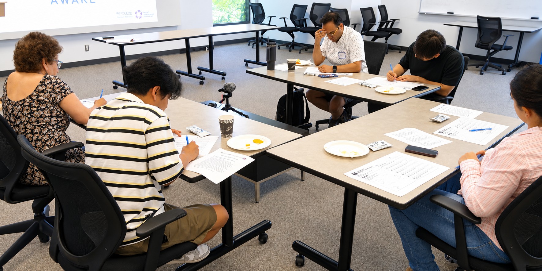 Participants working together during the first We Are Air Aware co-design workshop at York University