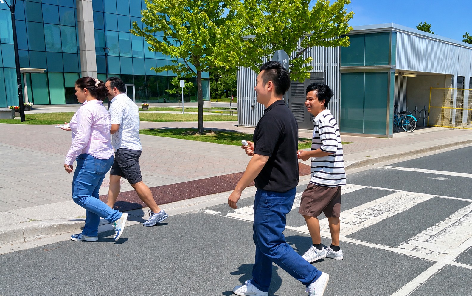 Participants walking outdoors during the first We Are Air Aware workshop